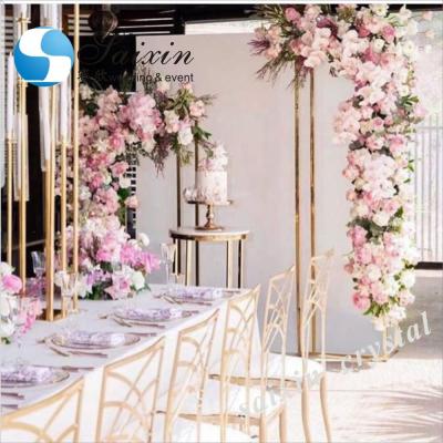 China Wedding ZT-426G Shiny Gold Metal Wedding Decoration Aisle Flower Stands for sale