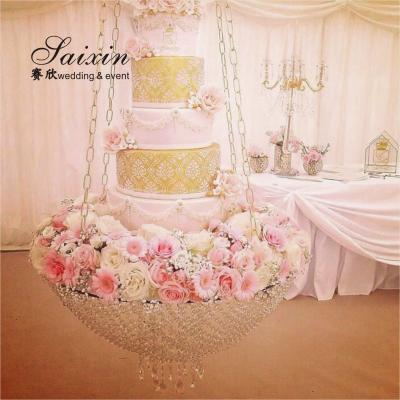 China Luxury Gorgeous Wedding Decoration Cake Hanging Crystal Racks for sale