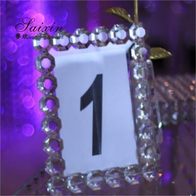 China Wedding factory wholesale luxury crystal table number frame decoration restaurant wedding table for sale