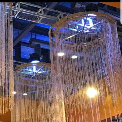 China European Style Elegant Wedding Ceiling Decoration Champagne Colors Fabric String Curtain Ceiling Drape for sale