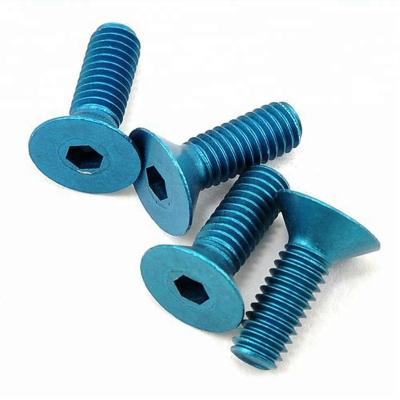 China Pan China Manufacture M2 M3 M4 M5 M6 Hex Socket Countersunk Head Anodized Aluminum Screws for sale