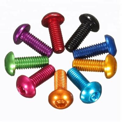 China OEM China Manufacture Anodized Aluminum Hex Socket Pan Head Colored Screws for sale