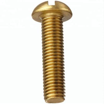 China Stainless Steel M3 M4 M6 Slotted Drive Round Pan Head Brass Machine Screw for sale