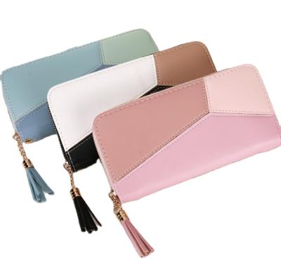 China Waterproof 2021 Wholesale High Quality Zipper Ladies Fashion Wallet Leather Long Wallet Women Purse for sale