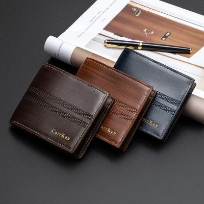 China 2020 Multi Position Three Times Folds Thin Short Casual Multi Binder Wallets Waterproof Leather Men for sale