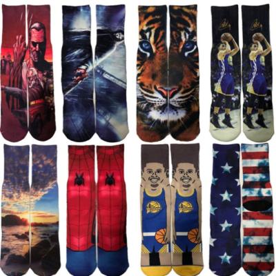 China Wholesale Antibacterial 3D Printed Socks Hemp Leaf Character Cartoon Hot Transfer Printed Socks Male And Female Lovers Socks for sale