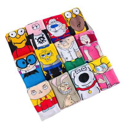 China Personality Comics Antibacterial Custom Funny Cotton Men Women Antibacterial Customized Socks Calcetines for sale