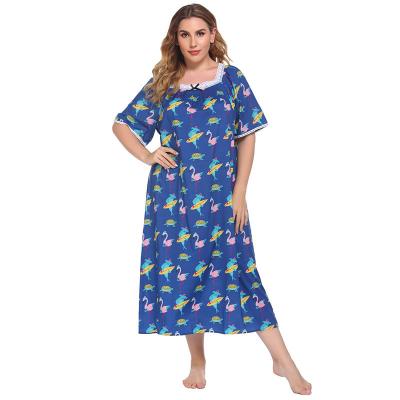 China New plus size spot big millimeter plus size home pajamas silk printed pajamas new plus size pajamas for sale