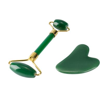 China 100% real face lift hot sale face lift massager tools natural jade stone roller with gua sha kit tool for sale