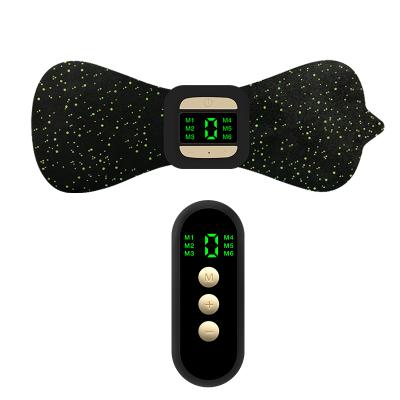 China Portable Electric Cervical Massager Mini Massage Patch Vibration Spine Muscle Relaxation Shoulder Neck Massager 6 Mode Body Rechargeable for sale