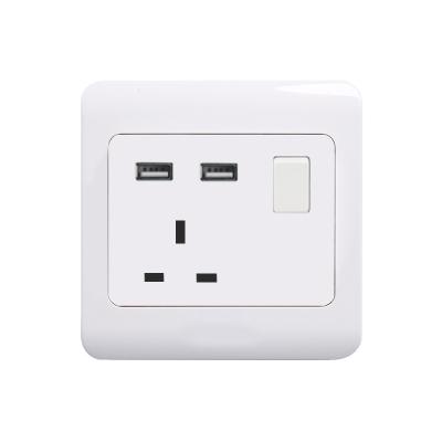 China Telephone Computer TV Socket Switch Single Socket 13A High Quality UK Standard Residential / Multi-Purpose Socket Various Styles With USB for sale