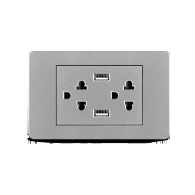 China Residential/Multi-Purpose High End Double Panel Tri Pole Socket With Smart Switches And Panel Universal Electric Key Usb Socket Outlets for sale