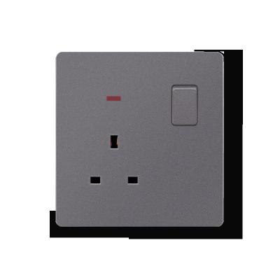 China 13A 220V 3pin wall sockets PC electrical socket UK standard heavy duty universal porcelain material FIame residential/multipurpose switches deluxe for sale