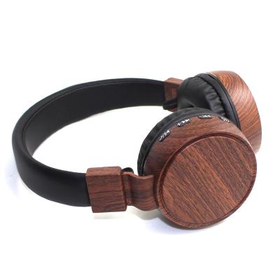 China Foldable Over-Ear Headphones Clear Sound Powerful Bass With Microphone For Mobile Wooden Wireless Headset for sale