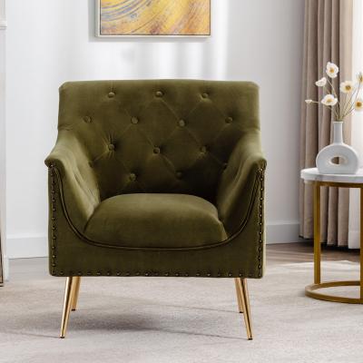 China Other American retro velvet fabric sofa chair small apartment living room bedroom European sofa light luxury simple balcony leisure for sale