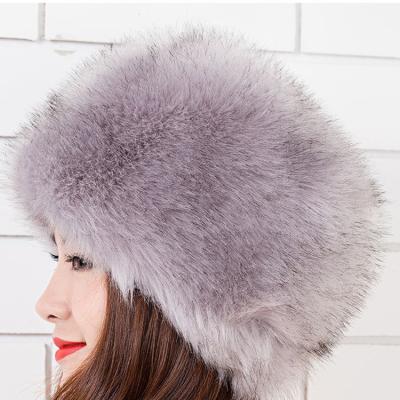 China breathable & Factory Price Waterproof Custom Made Luxury Winter Flaux Round Fox Trendy Promotional Fur Hat For Sale for sale