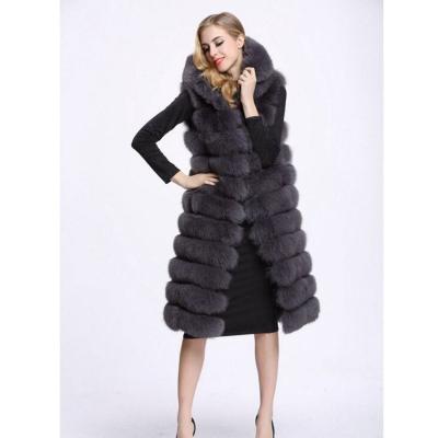 China 2022 New Design Windproof Women's Long Warm Faux Fur Vest for sale