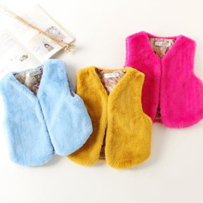 China Hot High Quality Fashionable Promotional Children's Modern Design Faux Faux Rabbit Fur Vest for sale