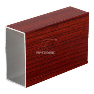 China 6000 Series Square Tube Profile / Extruded Aluminium Profiles 4D Wood Grain for sale