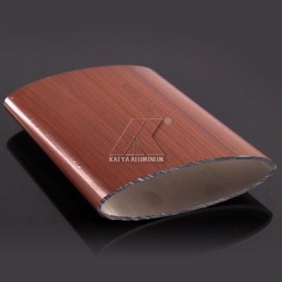 China Wood Grain Aluminium Handrail Profiles 6063 Oval Shape Aluminum Extrusted Profile for sale