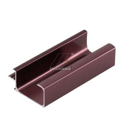 China Customize Size Rose Gold Anodize Wardrobe Aluminum Profile Thickness 8-25 Um for sale