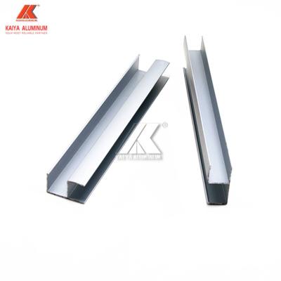 China Anodized Silver F Shaped Furniture Aluminium Profiles For Cabinet Wardrobe for sale