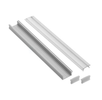 China Extrusion U Channel Strip LED Aluminium Profile 14mm With Light End Caps for sale