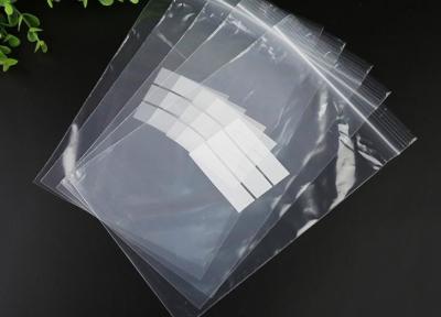 Cina 2mill clear poly white block ziplock  writable zipper  storage bags reclosable pouch in vendita