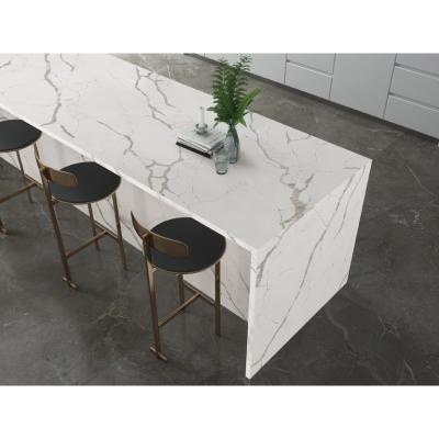 China Engineered Quartz Calacatta Laza Countertops 3cm White Quartz Kitchen Worktops for sale