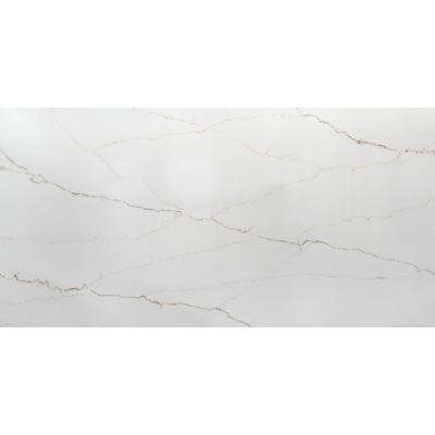 China Quartz Stone For Kitchen Platform Price White Background With Gold Lines for sale