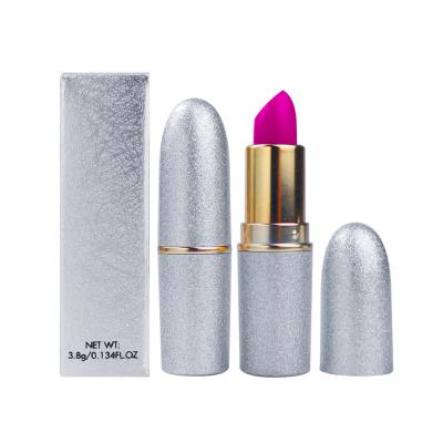 China Luxury Private Label Matte Lipstick Vegan Velvet Lipstick Shiny Silver Bullet Tube Sunscreen 8 Colors for sale