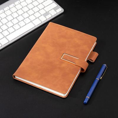 China Hardcover Leather Business A5 Notebook Pu Conference Book Thickened Magnetic Snap Notepad Wholesale for sale