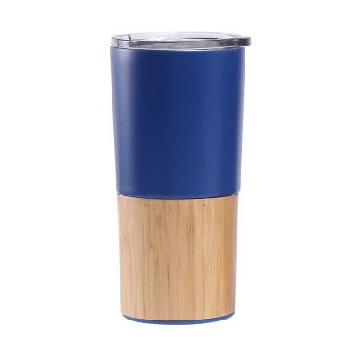 China Agriculture 20oz New Design Vacuum Insulated Stainless Steel Bamboo Tumbler Natural Simple Style Water Bottle with Lid for sale