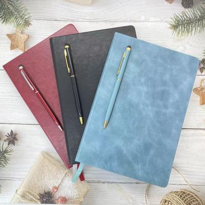 China Agriculture 2023 Creative Style Black Leather Notebook Diary with Magnetic Penholder for sale