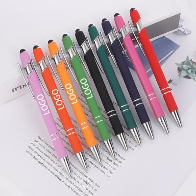 China Agriculture Factory Hot Selling Touch Pen Custom LOGO Metal Stylus Pen Soft Ballpoint Pen Laser Engraving LOGO for Promotion Gift for sale