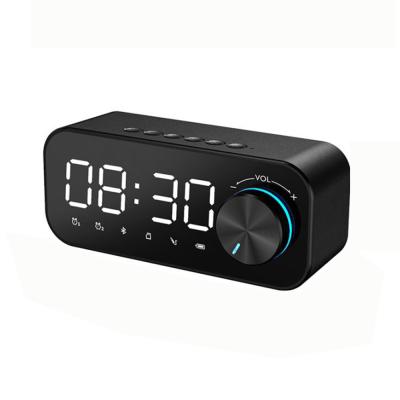 China New Bloototh B126 2021 Visual Call Speaker Alarm Clock Wireless Digital Display Led Music Player Subwoofer Mini Bt Speakers for sale