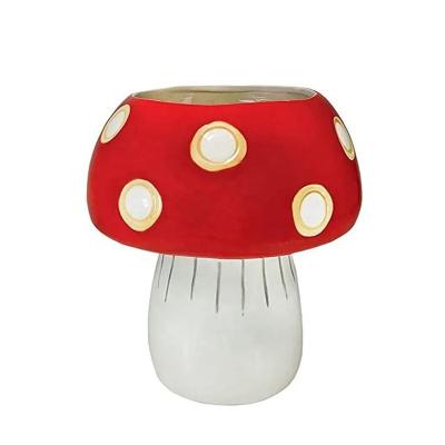 China Creative Art Deco Home Decoration Embossed Plant Pots Planter For Home Decor Mushroom Shape for sale