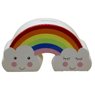 China Home Decorations.Gifts Cut Ceramic Piggy Bank Rainbow Coin Saving Storage Box Kids For Christmas Birthday Gifts Settlement Expense Bank for sale