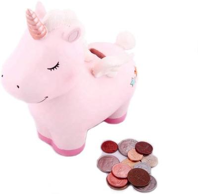 China Pink Home Cute Reusable Unicorn Ceramic Decoration Money Bank For Kid Girl Gift For Decor for sale