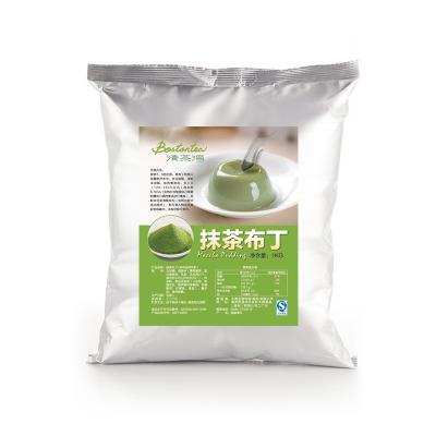 China Normal With Milk Tea Ingredients Taste Additive Good Quality Three In A Matcha Flavor Pudding Powder for sale