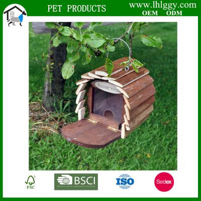 China Sustainable Natural Wooden Squirrel House Bird Feeder Insect Hotel, 3 in 1 Sets for sale