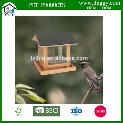 China Sustainable Handmade Water Proof Asphalt Wooden Bird Feeder for sale