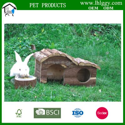 China Sustainable Wooden Wooded House Pet Cage Natural Living Rabbit Cage for sale