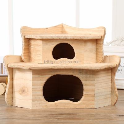 China Large Viable Wooden Guinea Pig Cage Flower Rodent Habitat Bunny Rabbit Pet Care for sale