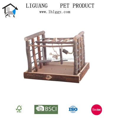 China Viable wooden bird pet accessories/wooden parrot playground, indoor wooden houses for bird for sale