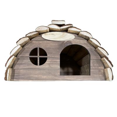 China Natural Wooden Tube Viable Toy Forest Hollow Tree Trunk Hedgehog House Tunnel for sale