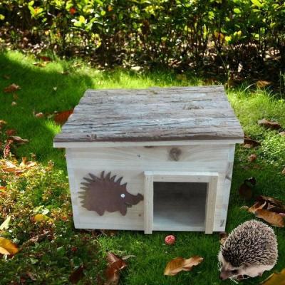 China K/D FSC Sustainable Water Proof Wooden Hedgehogs Cage Squirrel Guinea Pig Hideout for sale