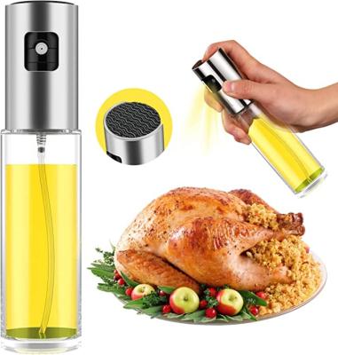 China Fashion Stainless Steel and Glass Oil Spray Bottle Glass Food Storage Jar Olive Oil Sprayer Mister Olive Edible Oil Sprayer Bottle for sale