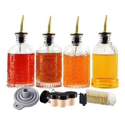 China Freshness Preservation Bitters Bottle For Cocktail Set Glass Bottle Kitchen Seasoning Advantageous Decorative Oil Bottle For Bartender Home Bar Cocktail for sale