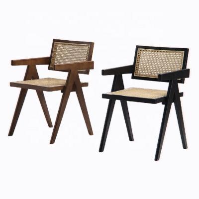 China New Simple Design Modern Solid Wood Chair Rattan Solid Wood Armchair Dining Chair For Sale for sale